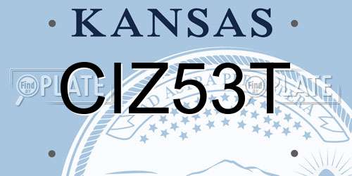 CIZ53T Kansas License Plate