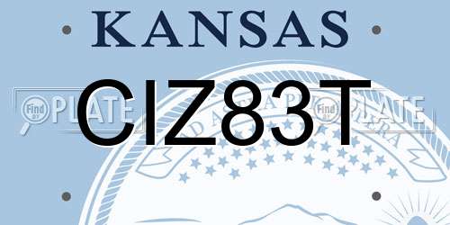 CIZ83T Kansas License Plate
