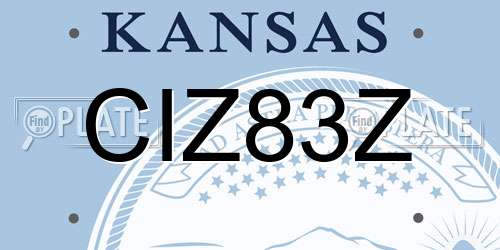 CIZ83Z Kansas License Plate