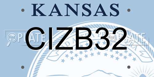 CIZB32 Kansas License Plate