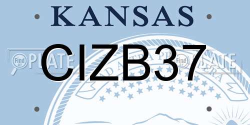 CIZB37 Kansas License Plate