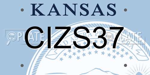 CIZS37 Kansas License Plate