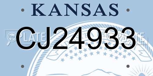 CJ24933 Kansas License Plate