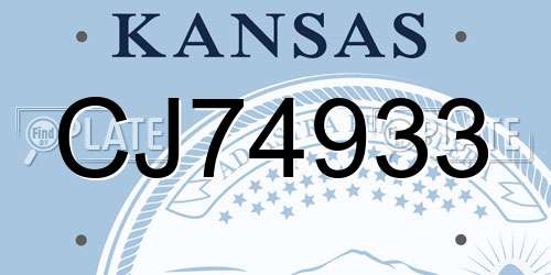 CJ74933 Kansas License Plate