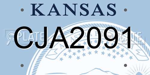 CJA2091 Kansas License Plate