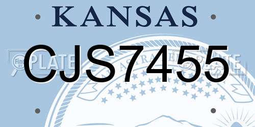 CJS7455 Kansas License Plate