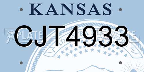 CJT4933 Kansas License Plate