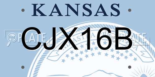 CJX16B Kansas License Plate