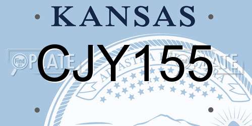 CJY155 Kansas License Plate