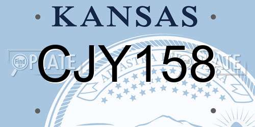 CJY158 Kansas License Plate