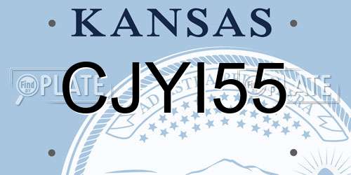 CJYI55 Kansas License Plate