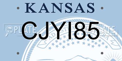 CJYI85 Kansas License Plate