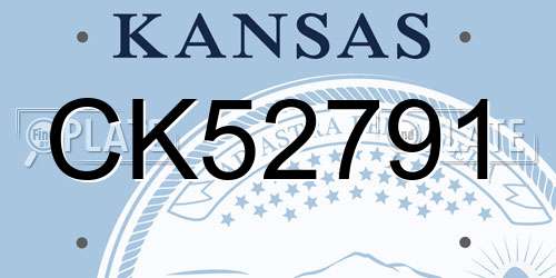 CK52791 Kansas License Plate