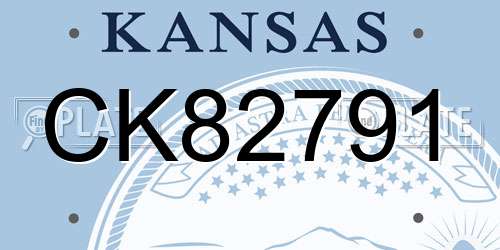 CK82791 Kansas License Plate
