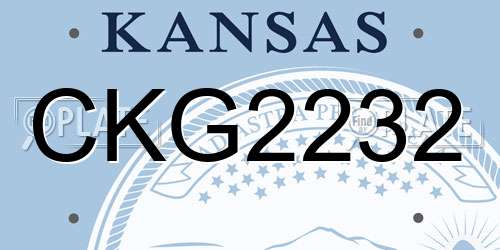 CKG2232 Kansas License Plate