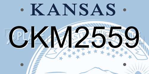 CKM2559 Kansas License Plate