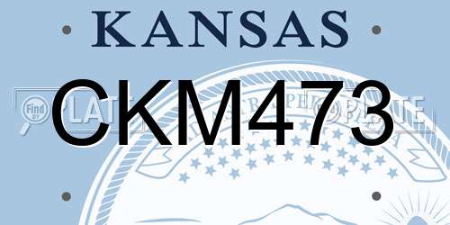 CKM473 Kansas License Plate