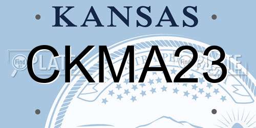 CKMA23 Kansas License Plate
