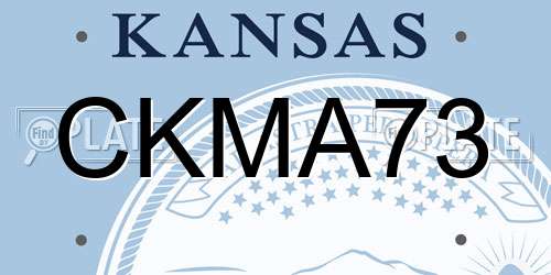 CKMA73 Kansas License Plate