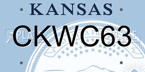 CKWC63 Kansas License Plate