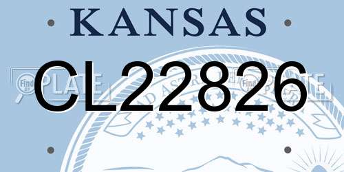 CL22826 Kansas License Plate