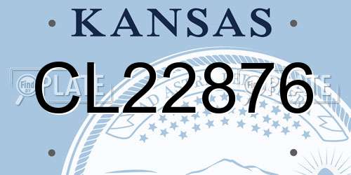 CL22876 Kansas License Plate