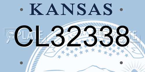 CL32338 Kansas License Plate