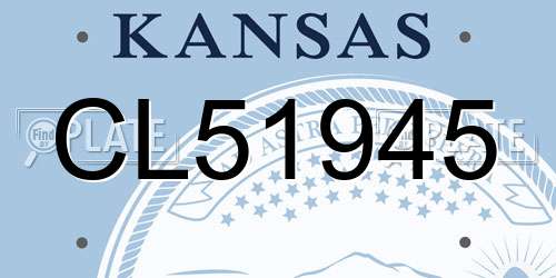 CL51945 Kansas License Plate