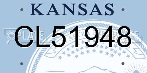 CL51948 Kansas License Plate