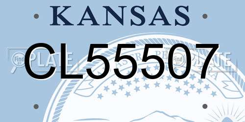 CL55507 Kansas License Plate