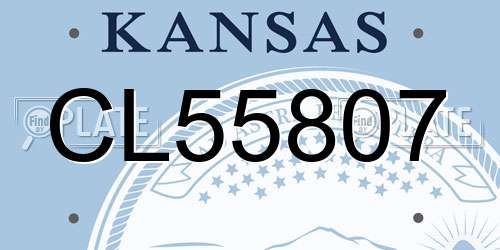 CL55807 Kansas License Plate