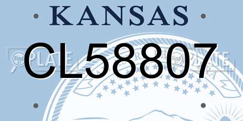 CL58807 Kansas License Plate