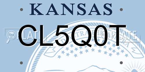 CL5Q0T Kansas License Plate