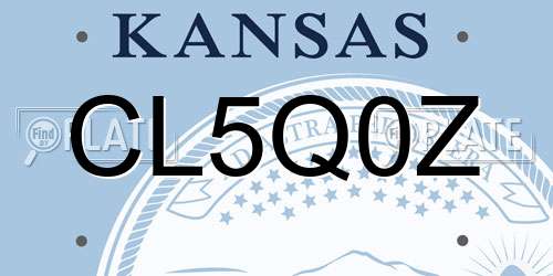 CL5Q0Z Kansas License Plate