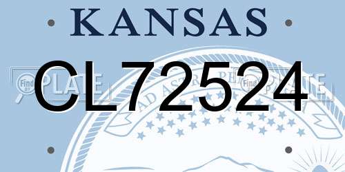 CL72524 Kansas License Plate