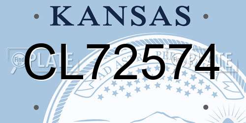 CL72574 Kansas License Plate