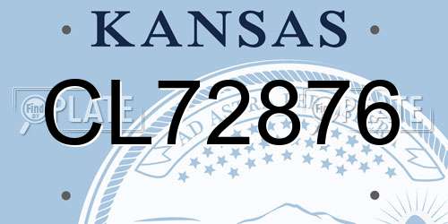 CL72876 Kansas License Plate