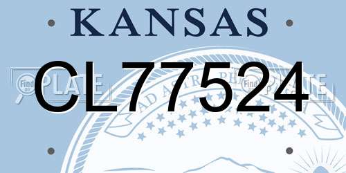 CL77524 Kansas License Plate