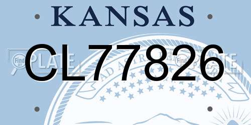 CL77826 Kansas License Plate
