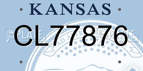 CL77876 Kansas License Plate