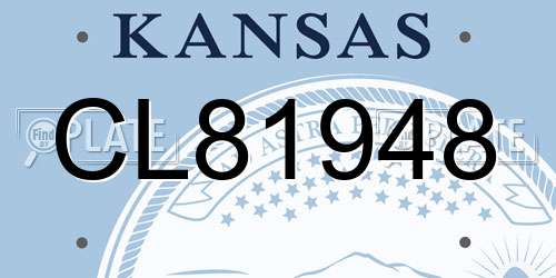 CL81948 Kansas License Plate