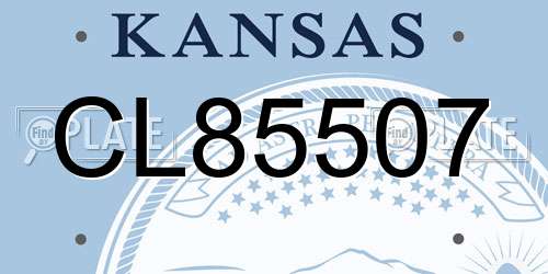 CL85507 Kansas License Plate