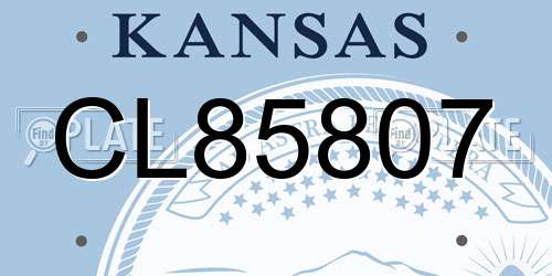 CL85807 Kansas License Plate