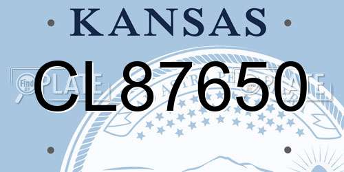 CL87650 Kansas License Plate