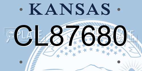 CL87680 Kansas License Plate