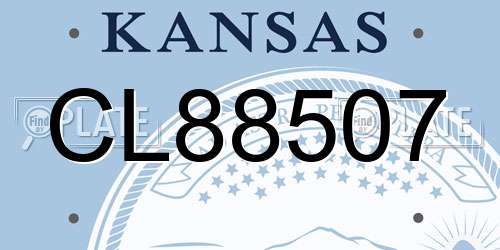 CL88507 Kansas License Plate