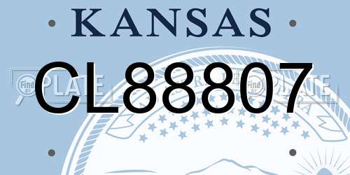 CL88807 Kansas License Plate