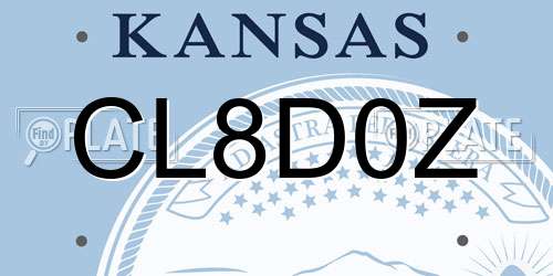 CL8D0Z Kansas License Plate