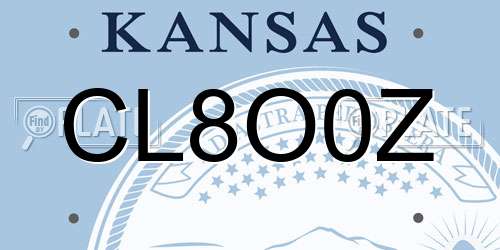 CL8O0Z Kansas License Plate
