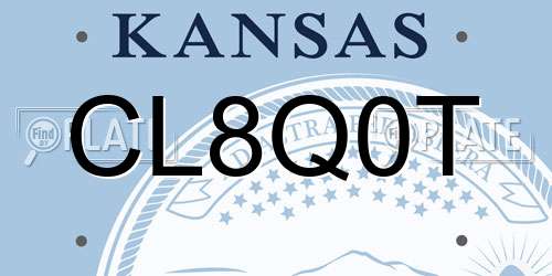 CL8Q0T Kansas License Plate